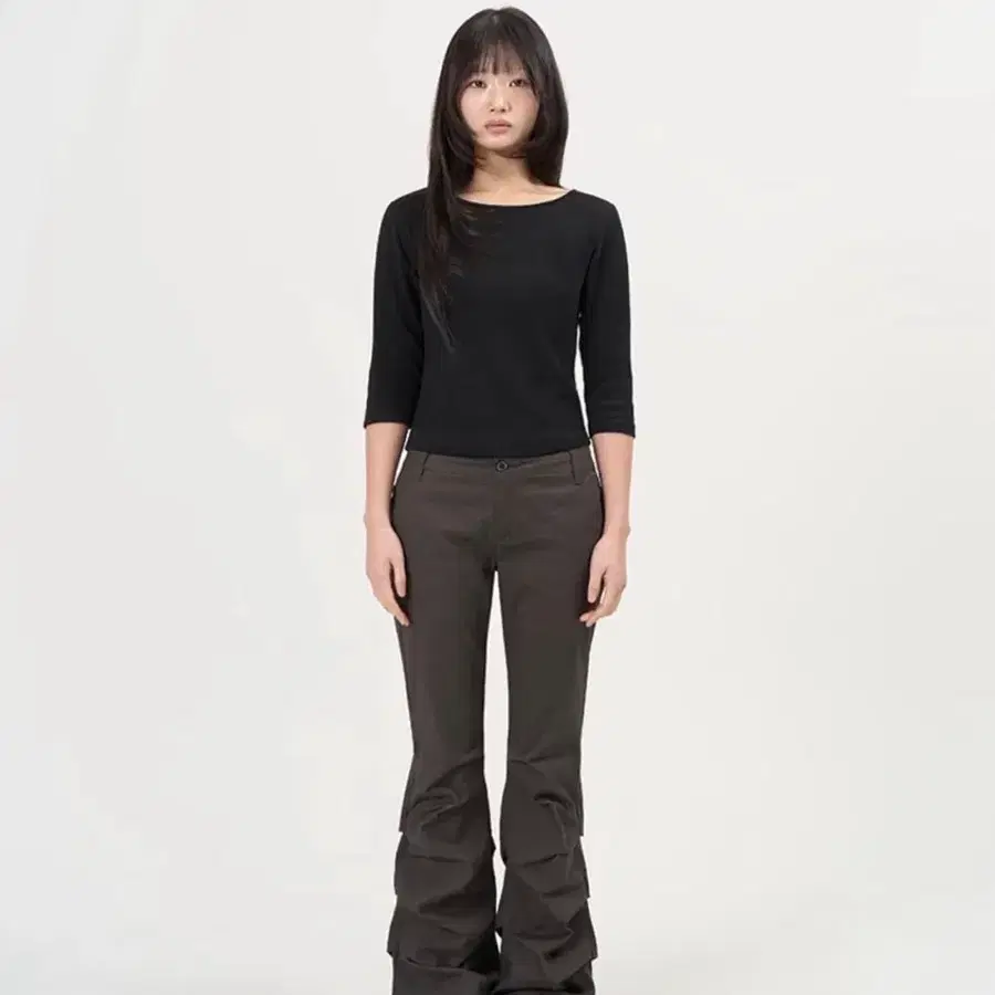 페플리 peplee 셔링 부츠컷 팬츠