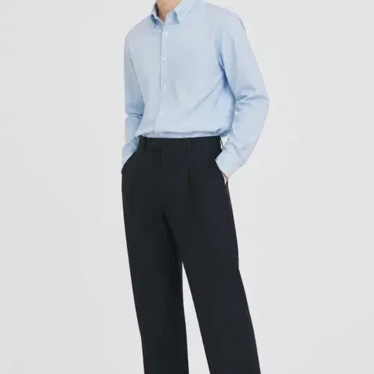 LE CHIC 남성 네이비 투턱 일자핏 슬랙스 팬츠 정장바지 [30] 울 100%