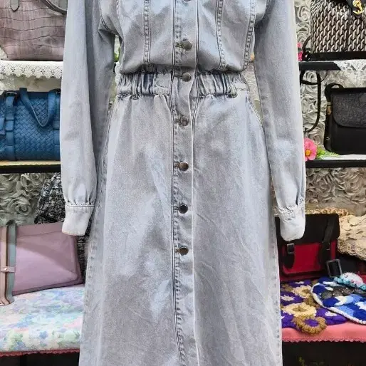 H&M 에이치앤엠 연청 데님 롱원피스(55)