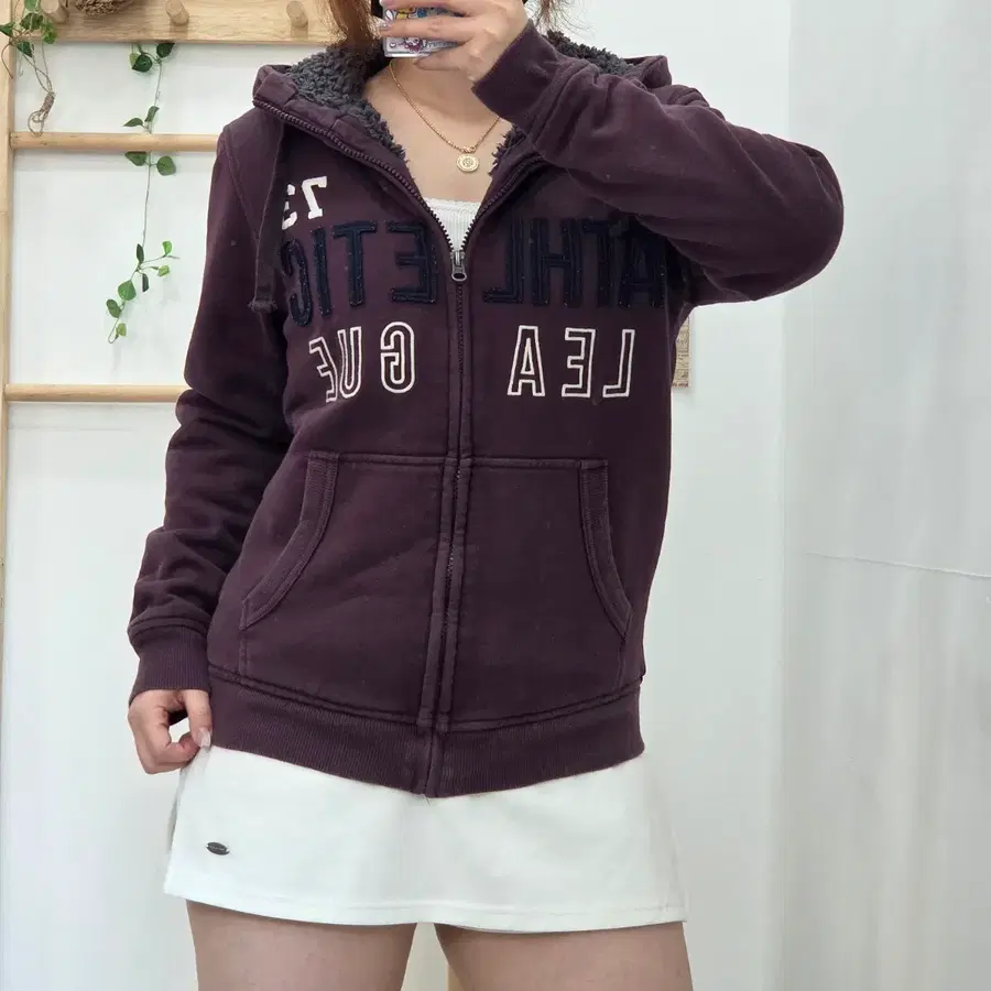 [90] 유니온베이 양털 안감 기모 후드 집업 (버건디/퍼플)