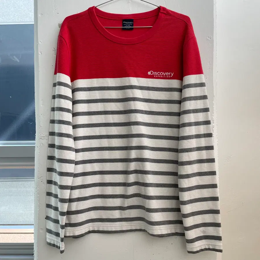 (XL) 디스커버리 스트라이프 긴팔 티셔츠