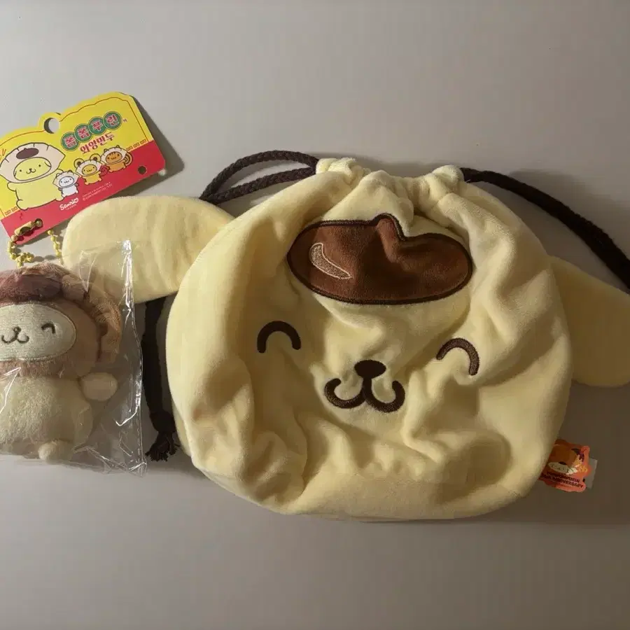 폼폼푸린 와앙만두 인형 키링 교자 페이스 파우치 일괄양도