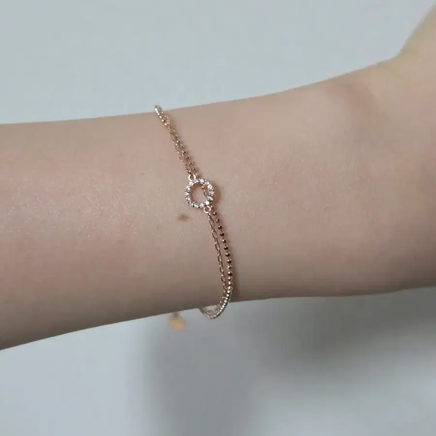 14k 두줄 팔찌 로즈골드 미사용 새제품