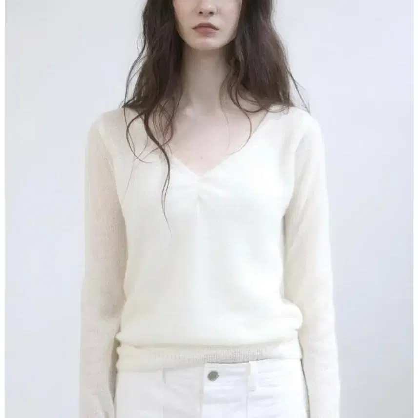 (새상품)윤슬 mohair shirring knit (ivory)