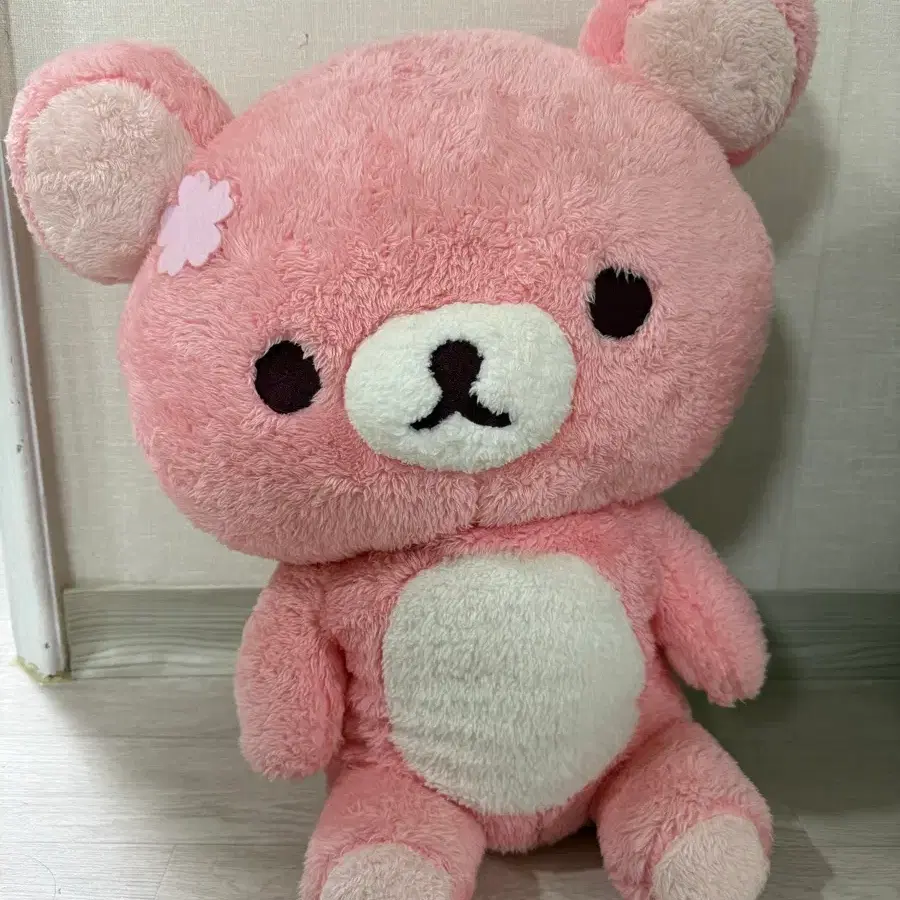 리락쿠마 핑크 벚꽃 인형 복실