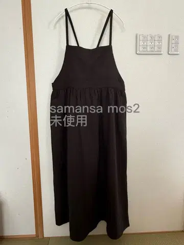 samansa mos2 에이프런 오버롤 스커트 미사용 차콜 그레이