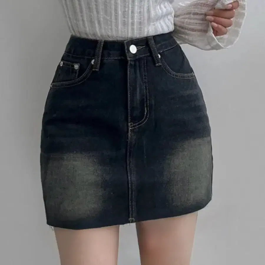 빈티지 워싱 데님 스커트