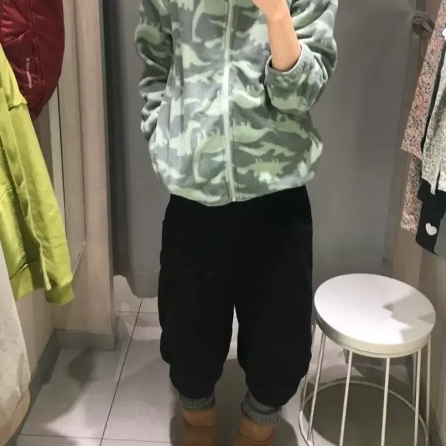 H&M 리버시블 플리스 나일론 재킷 공룡