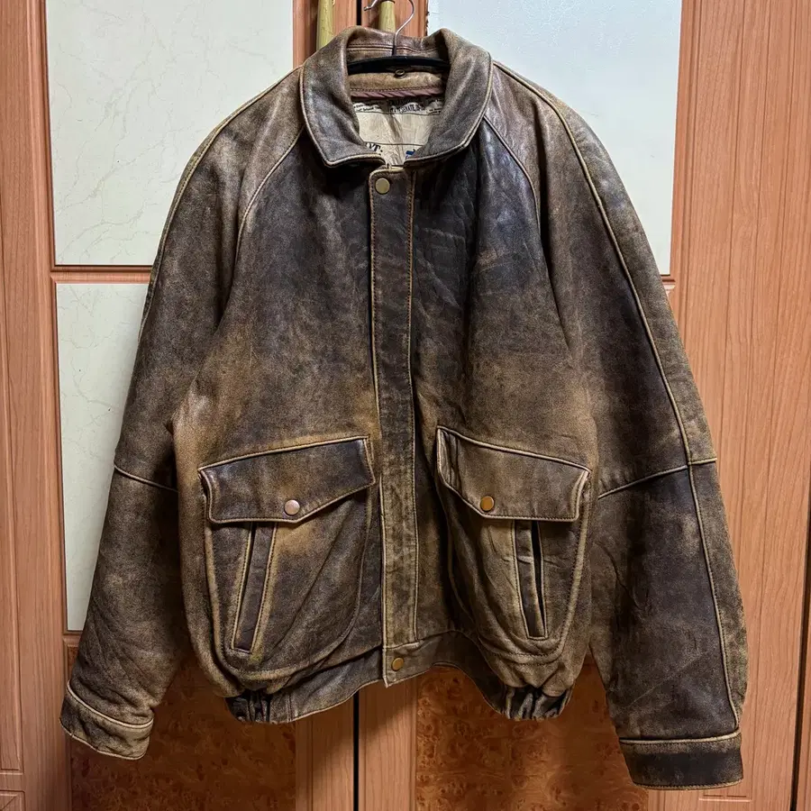 빈티지 A-2 브라운 레더 가죽 자켓 (95-100/M-L) 정도