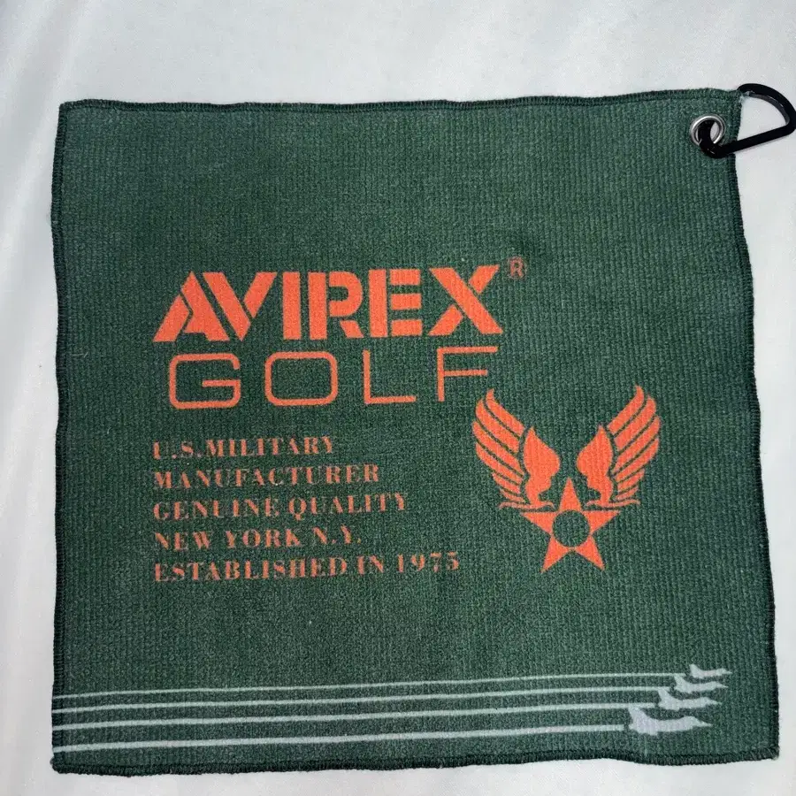 AVIREX GOLF 그린색 골프 타월 & 슈류탄 볼파우치세트 판매합니다.
