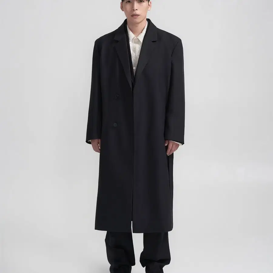 [깡스타일리스트 콜라보] SASAKI 싱글 로브 트렌치 코트 BLACK 라지