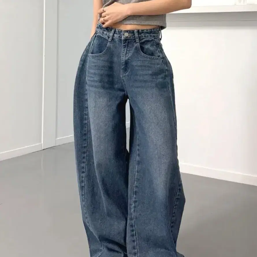 새상품 와이드 옆사이드 핀턱 숏 롱 데님 팬츠 4컬러 s사이즈