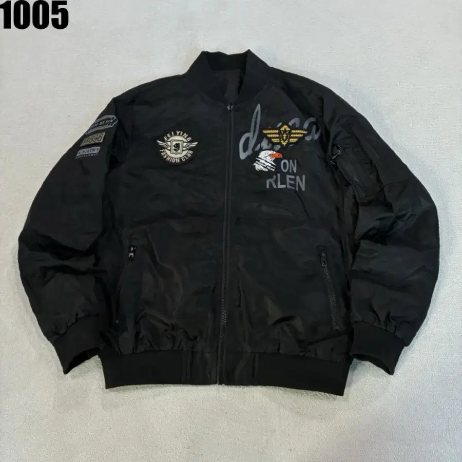 Vtg 항공 점퍼 블랙 리버시블 자켓 105