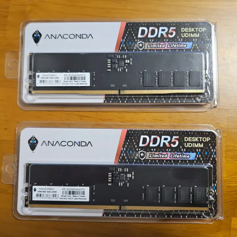 (2개) ANACOMDA DDR5-5600 CL46 (16GB) PC5-44800 디앤디 마이크론 칩