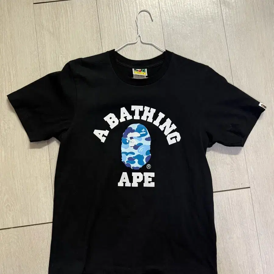 베이프 ABC 카모 컬리지 티셔츠 블랙 블루