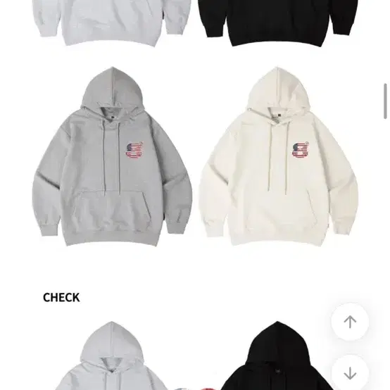 에이블리 프라임에이트 USA 기모후드티