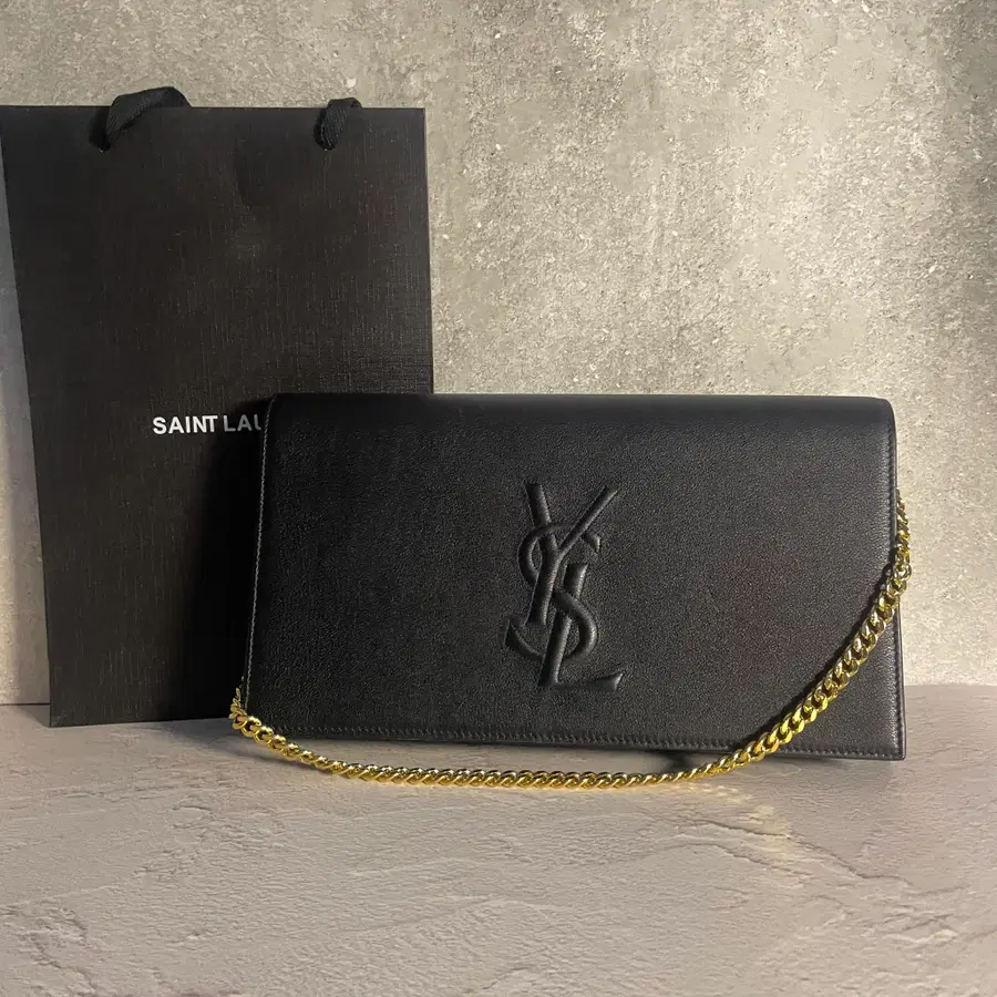 생로랑 YSL 벨드쥬르 클러치백 블랙 A급 이너백 체인 스트랩 포함