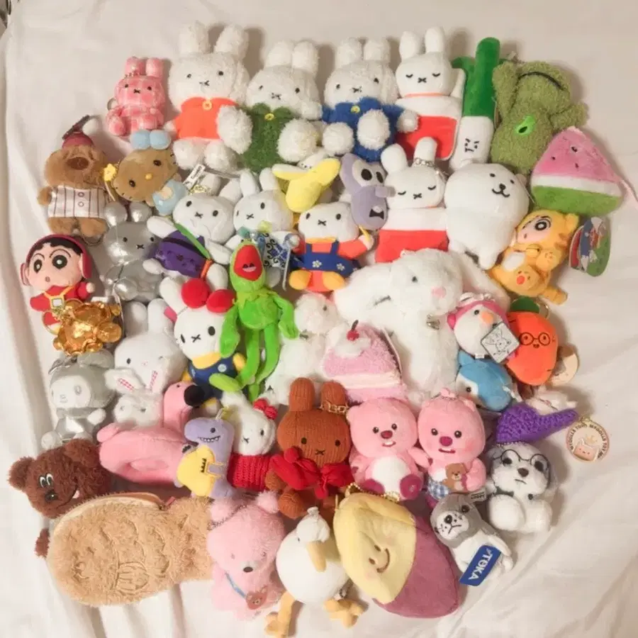 캐릭터 인형 키링 모음 산리오 토끼 개구리 키티 토끼 짱구 루피