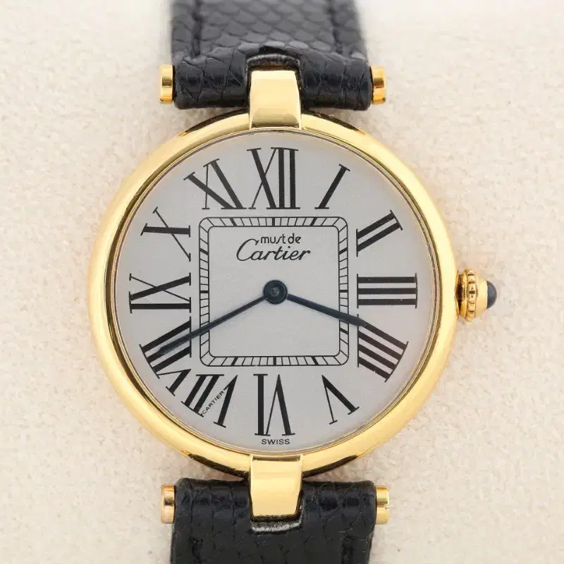 까르띠에 Must De Cartier 방돔 실버 다이얼 쿼츠 시계