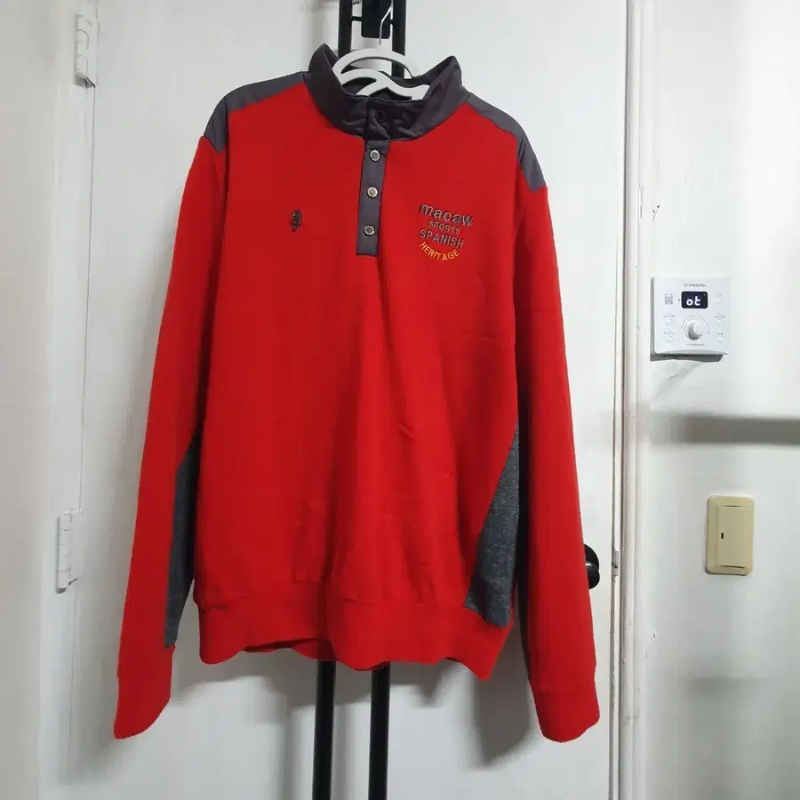 MACAW 마코 남성 2XL 110 골프 울 방풍집업 레드