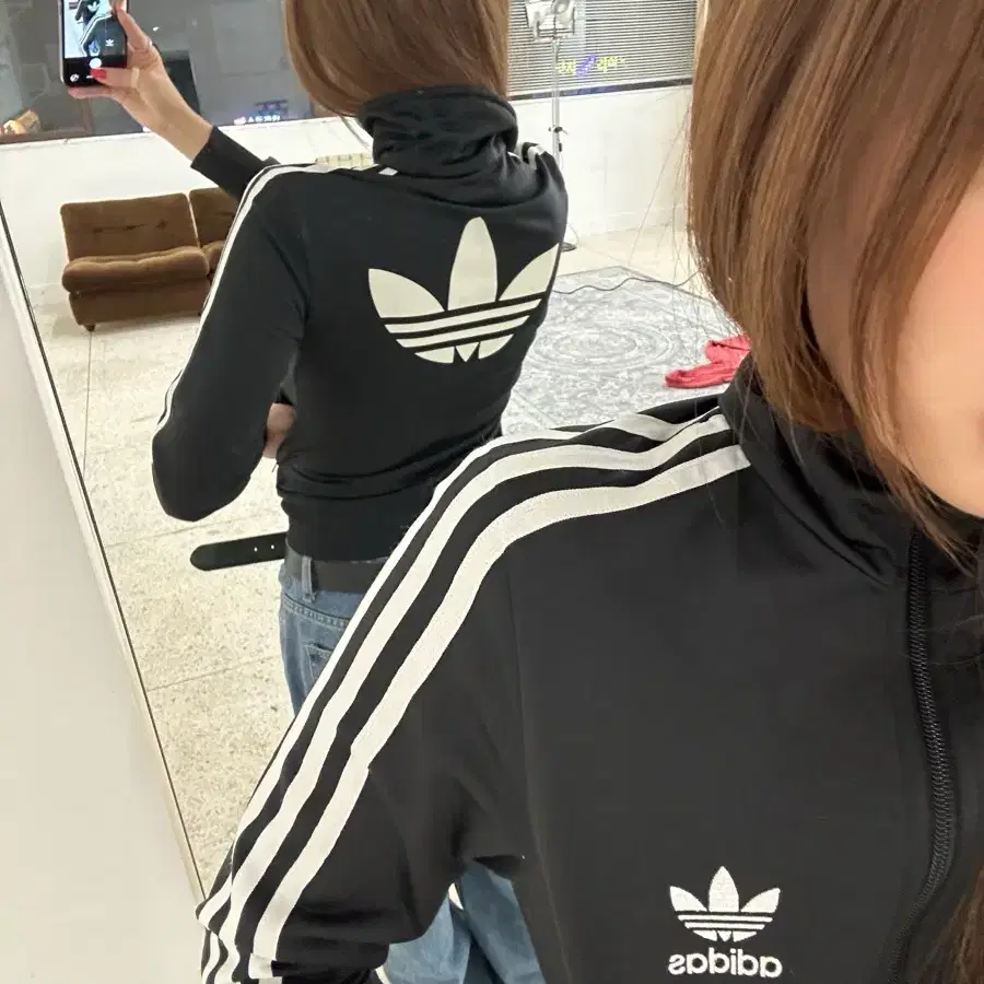 아디다스 파이어버드 빅로고 트랙탑 져지 블랙