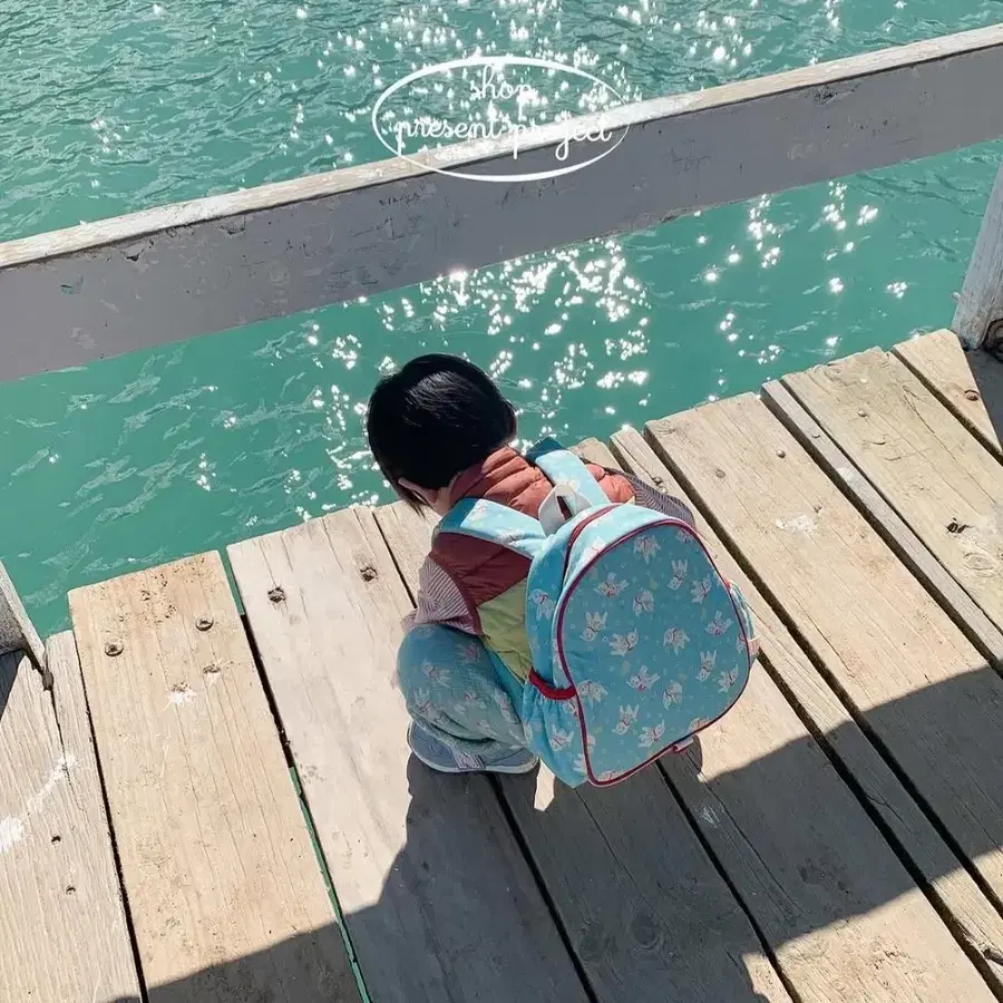 프레젠트프로젝트 아기가방 리틀백팩 양블루