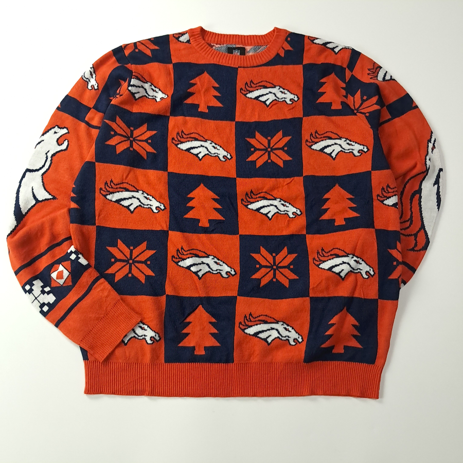 CC642 XL NFL 덴버 브롱코스 노르딕 크리스마스 니트 스웨터