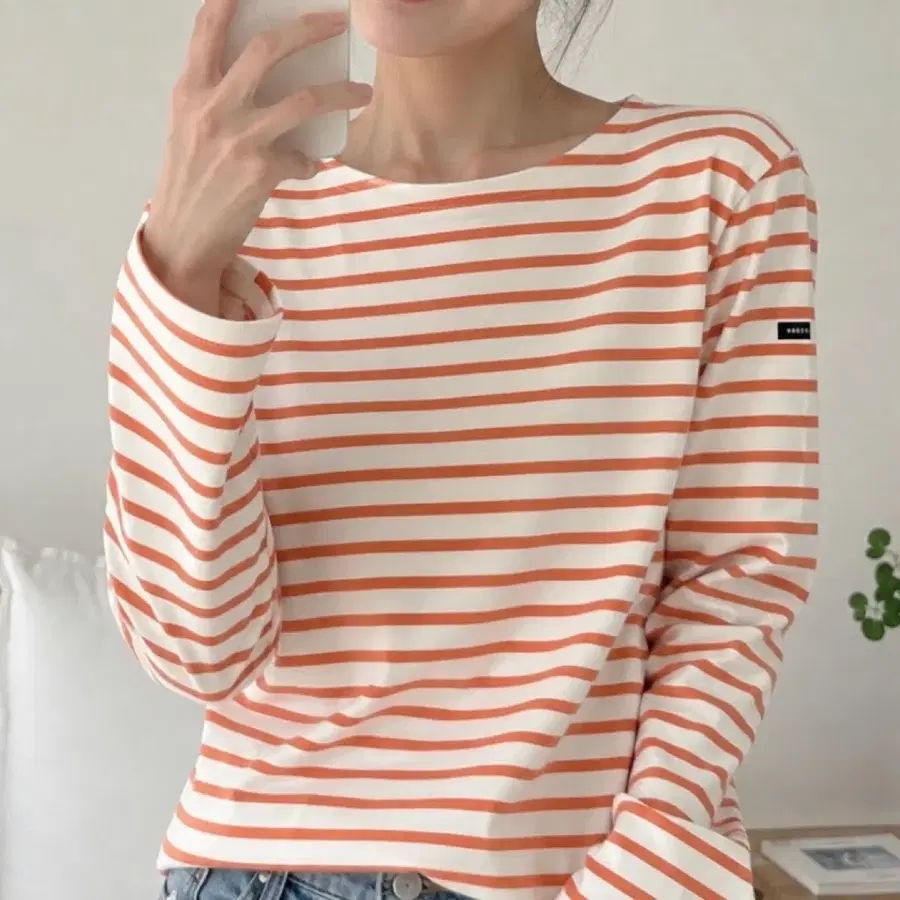 탄탄한 스트라이프 티셔츠