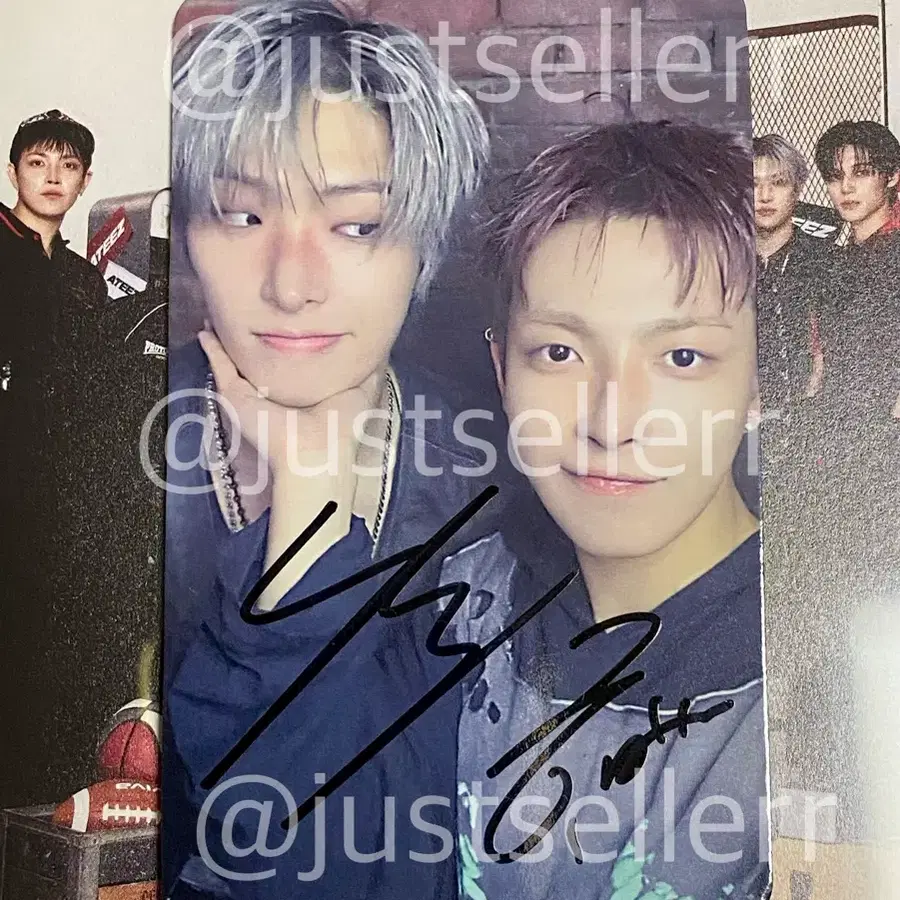 에이티즈 민기 홍중 배드 일본 릴리즈 유닛 사인 포카 양도