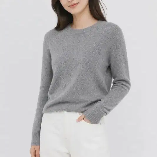여S/샘소이샘소이 그레이 알파카 니트