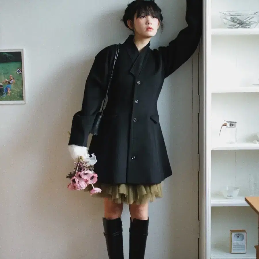 한땀한땀 혜설 울 저고리 코트