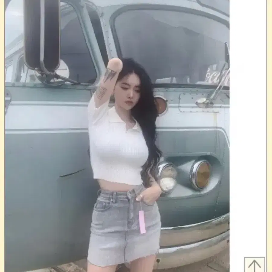 페일제이드 데님스커트 그레이