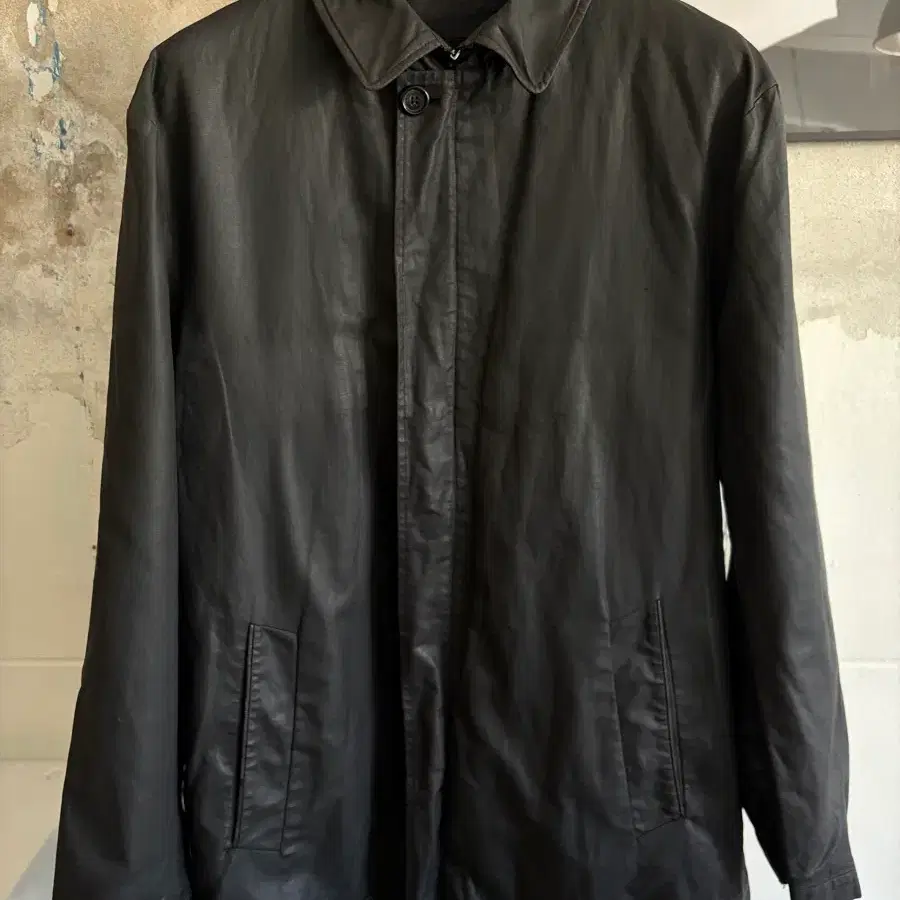 00s Burberry coated cotton car coat