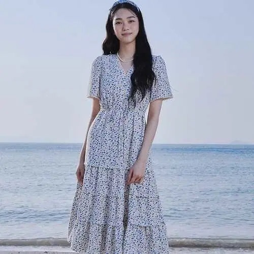 잇미샤 플라워 플레어 원피스