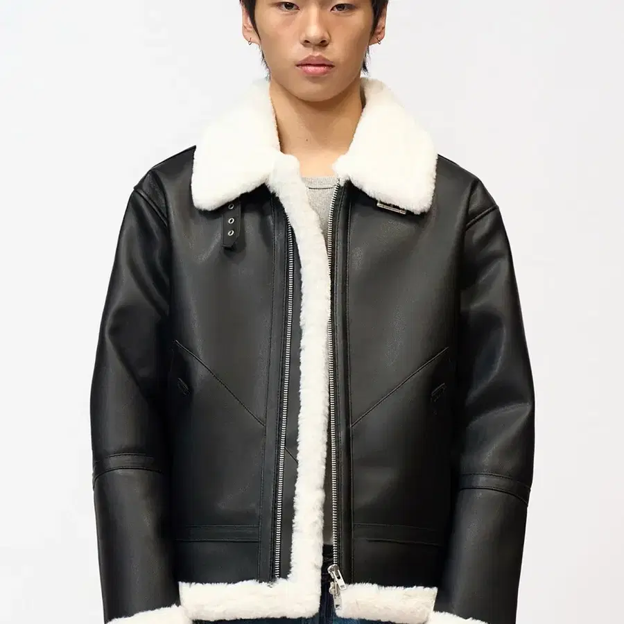 도프제이슨 무스탕 자켓 블랙