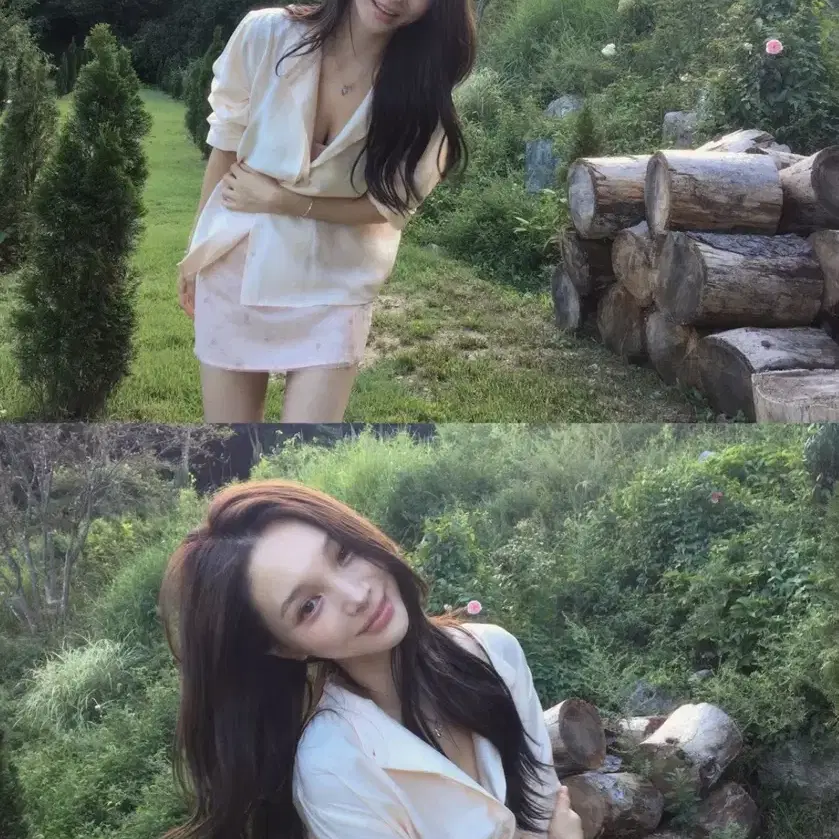 아이보렛 실키 글로우 셔츠 블라우스 피치