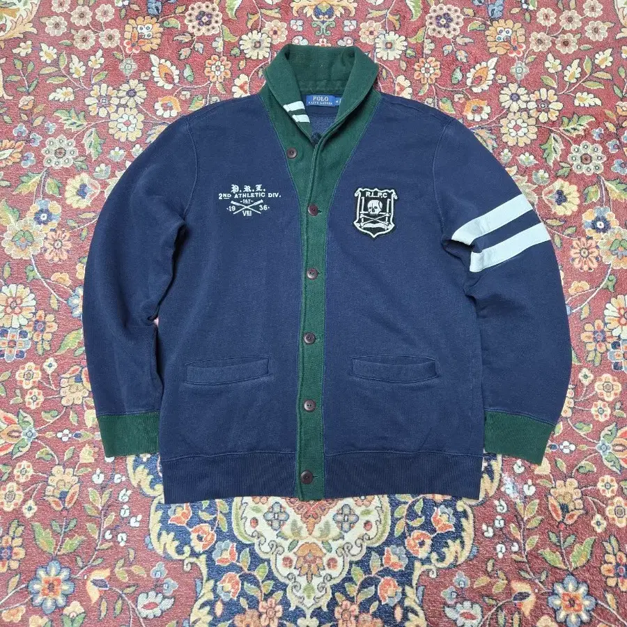 [M] 폴로 랄프로렌(Polo Ralph Lauren) RLPC 스컬 앤 본 와펜 숄카라 스웨트 가디건