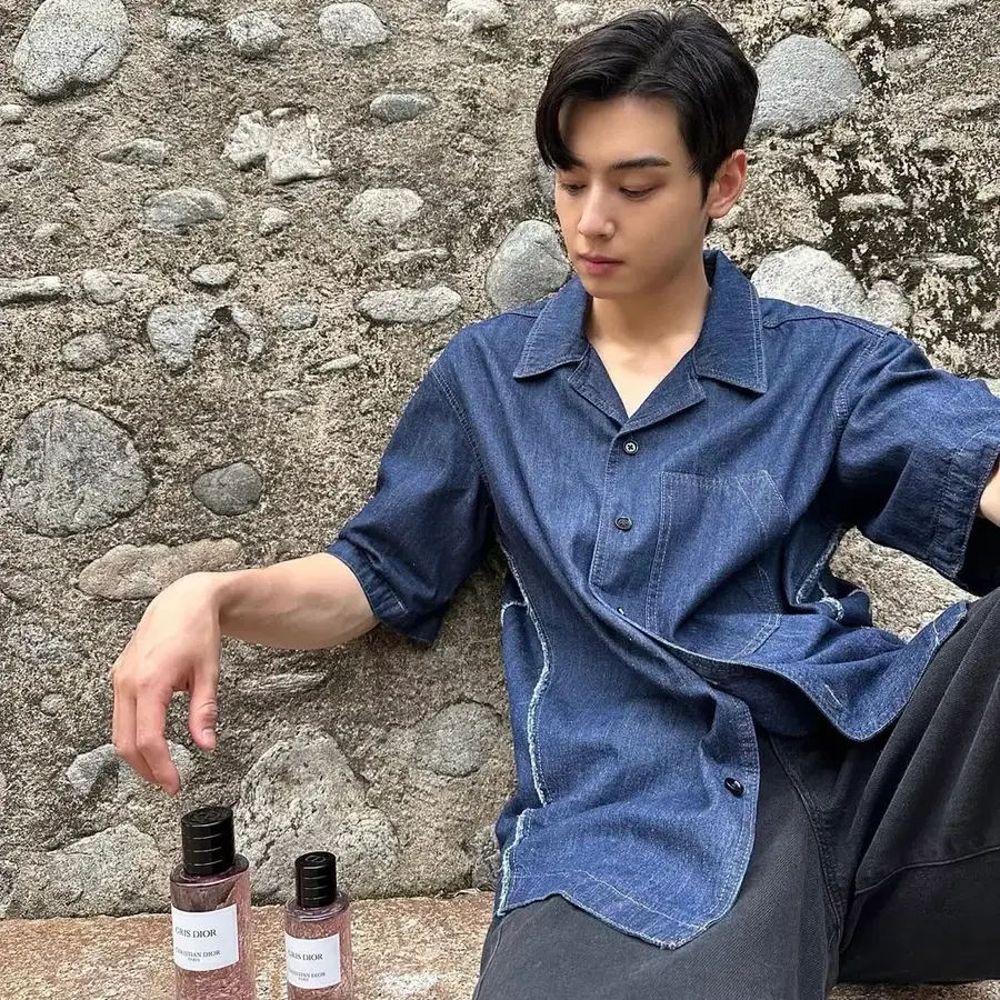 인사일런스 데님 셔츠