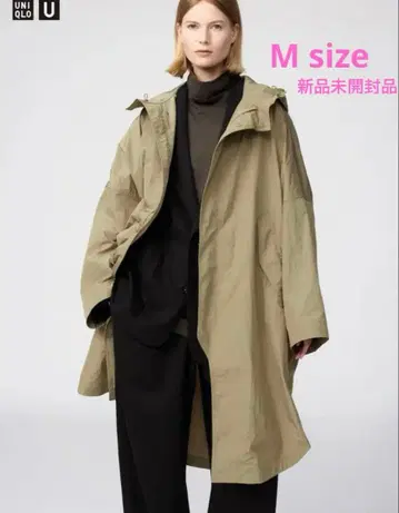 미사용 새상품 2026 UNIQLO U 후디드 롱 코트 M 카키