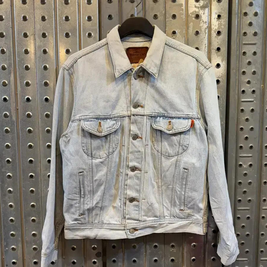 90s Made in Japan 에드윈 아이스워시 데님 트러커 자켓 L