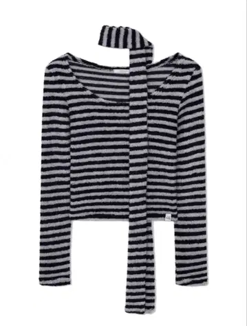 XU SCARF ROUND 보더 무늬 긴팔