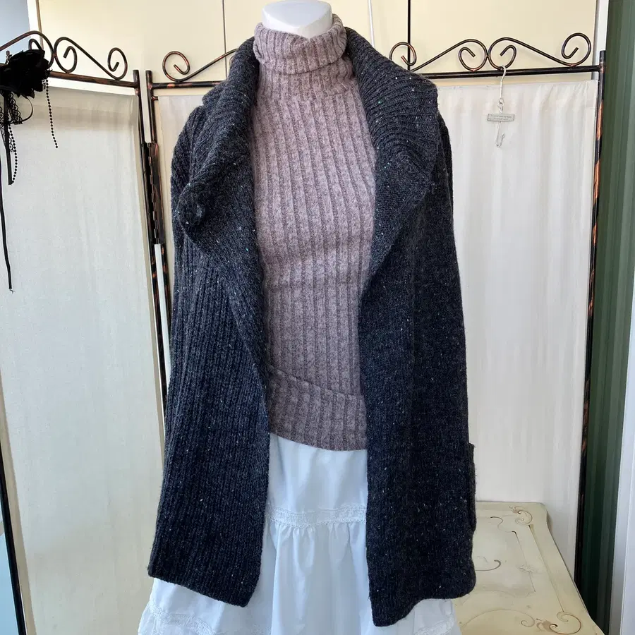 fur stripe shirring set