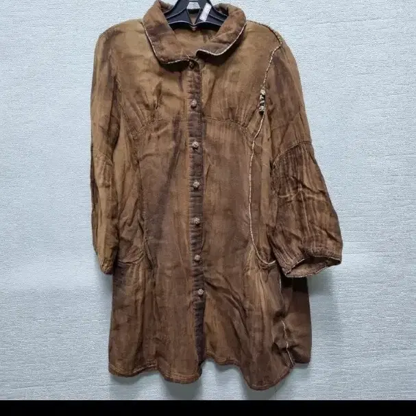 z142 천연염색 롱 셔츠