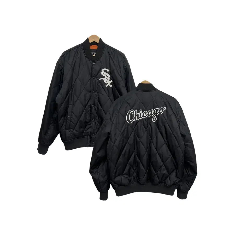 [105/XL] 뉴에라 3M 신슐레이트 화이트삭스 빅로고 퀼팅 바시티 자켓