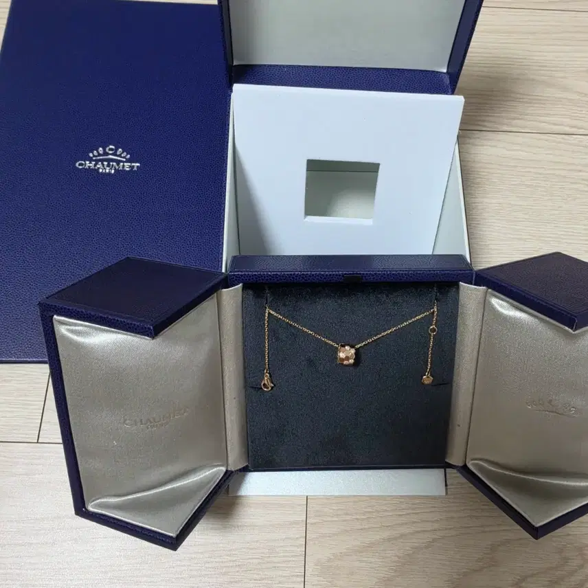 쇼메 비드쇼메 목걸이 18k 로즈골드 다이아몬드 세미 파베 스몰 사진 5