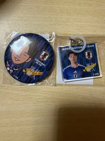 축구 일본 대표 시오가이 켄토 키링 모바가챠 메지루시 캔뱃지 2개