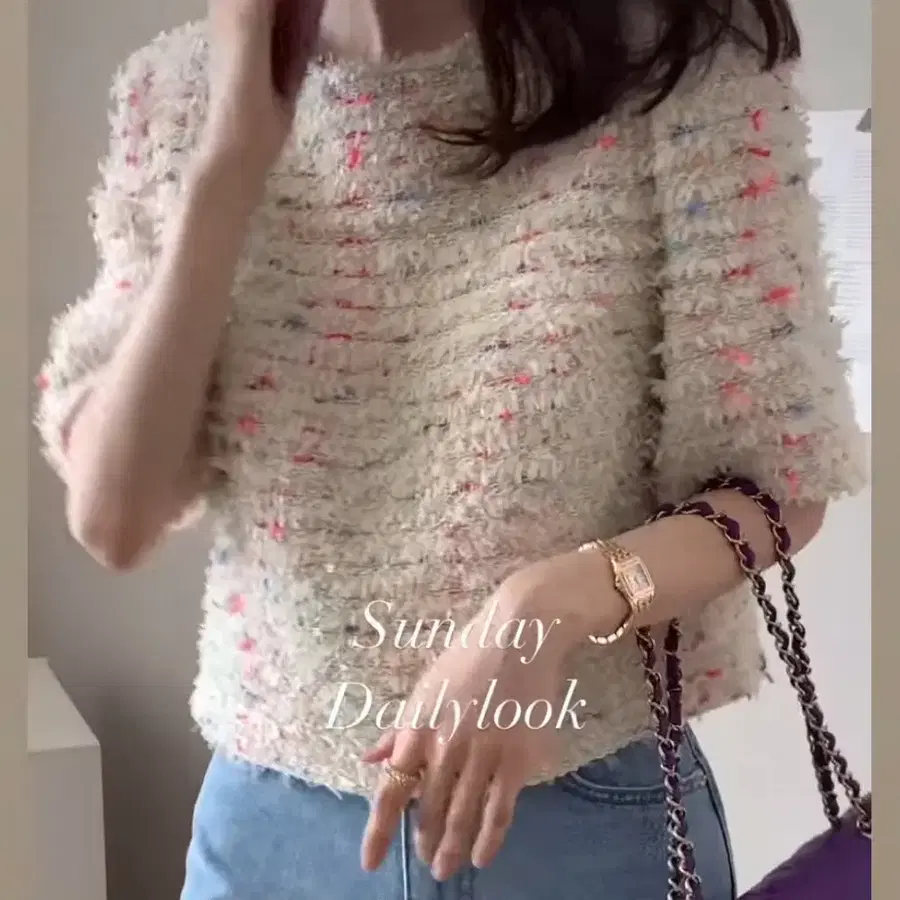 데일리룩 샤트위드 블랑 M사이즈