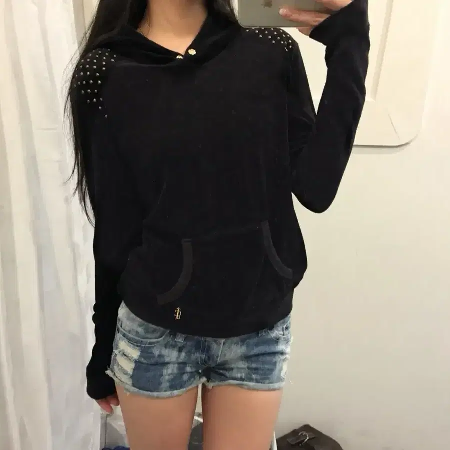 Juicy Couture 쥬시꾸뛰르 갸루 펑크 벨벳 스터드 후드티