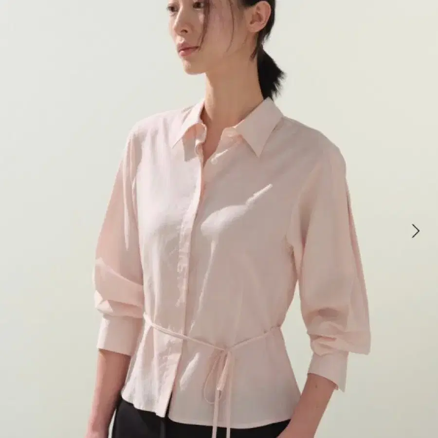 (택달린 새상품) 시에 SIE 로아 라인 스트랩 셔츠 페어리핑크