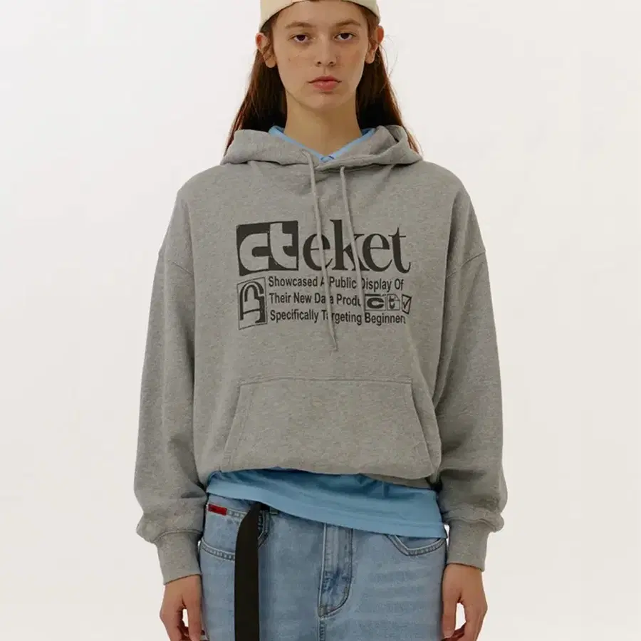 Teket Plan Hoodie Melange Gray